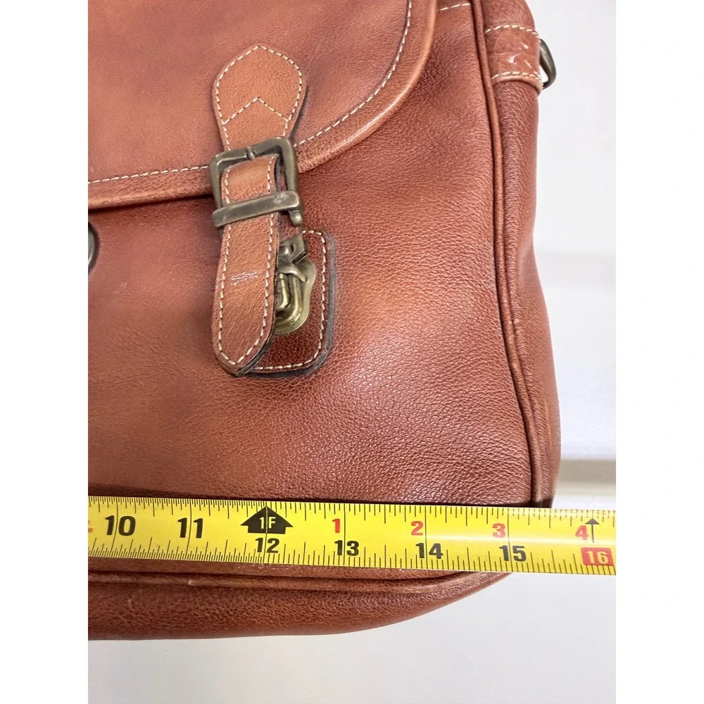 Vintage Giromy Samoni Brown Leather Messenger Bag Satchel Crossbody Shoulder Bag